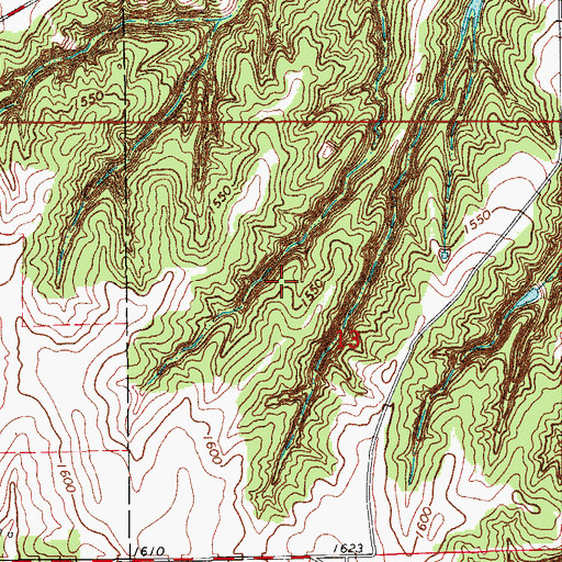 Topographic Map of Walnut Division, OK