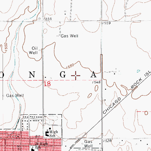 Topographic Map of Watonga Division, OK
