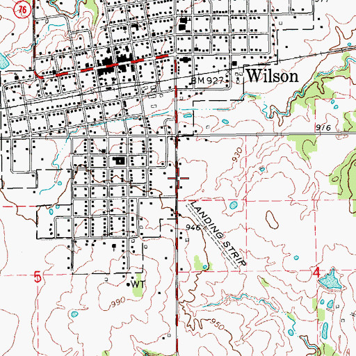 Topographic Map of Wilson Division, OK