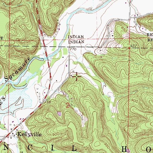 Topographic Map of Wyandotte Division, OK