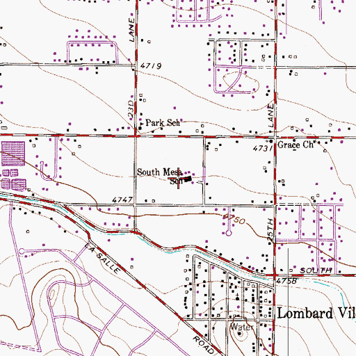 Topographic Map of South Mesa School, CO