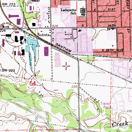 Topographic Map of Albany Division, OR