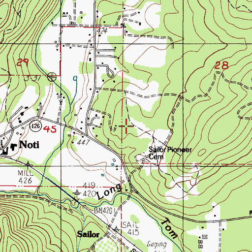 Topographic Map of Badger Mountain Division, OR