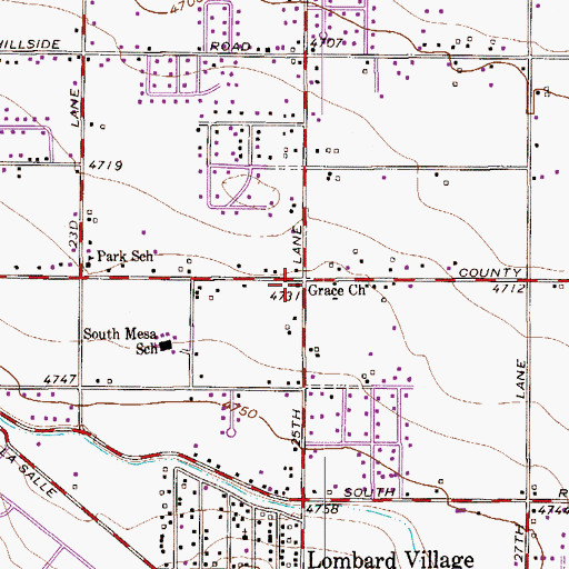 Topographic Map of Grace Church, CO