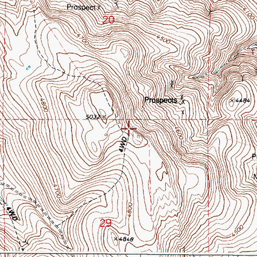 Topographic Map of Baker City Division, OR