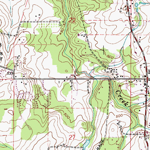 Topographic Map of Beavercreek Division, OR
