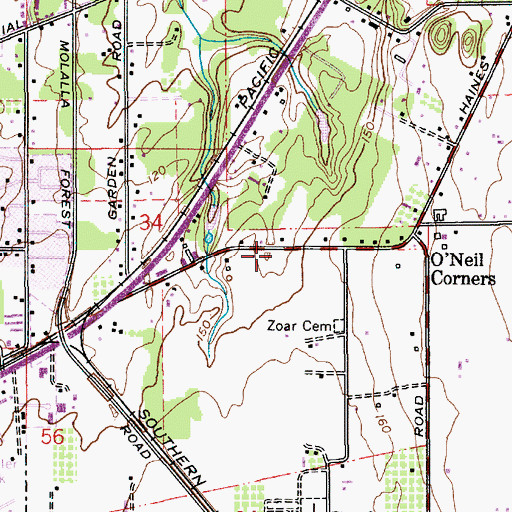 Topographic Map of Canby Division, OR