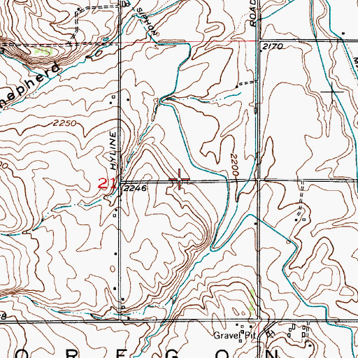 Topographic Map of Dead Ox Flat Division, OR