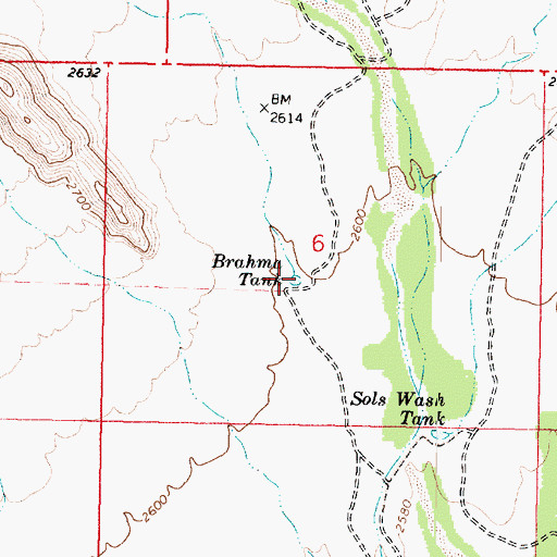 Topographic Map of Brahma Tank, AZ