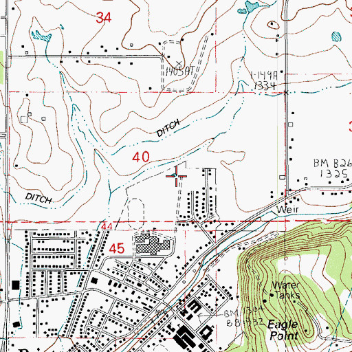 Topographic Map of Eagle Point Division, OR