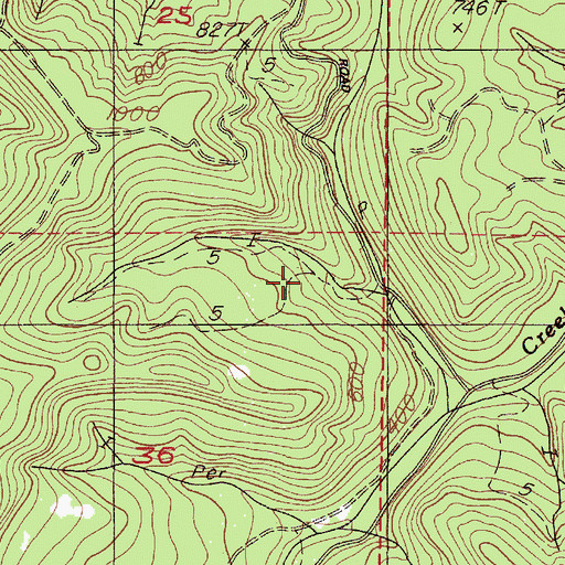 Topographic Map of Eddyville Division, OR