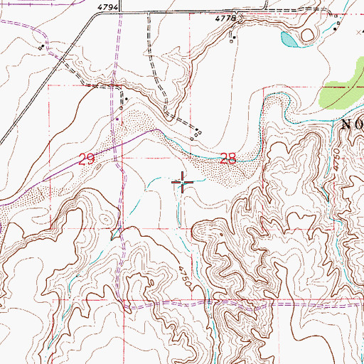 Topographic Map of Thomkins Arroyo, CO