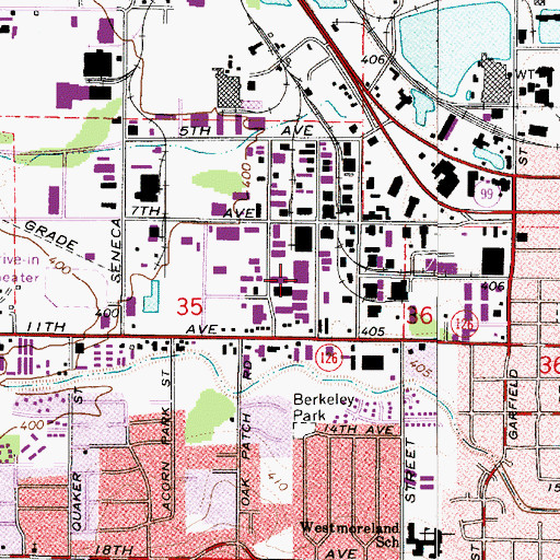 Topographic Map of Eugene-Springfield Division, OR