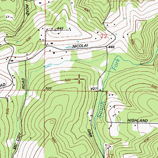 Topographic Map of Goble Division, OR