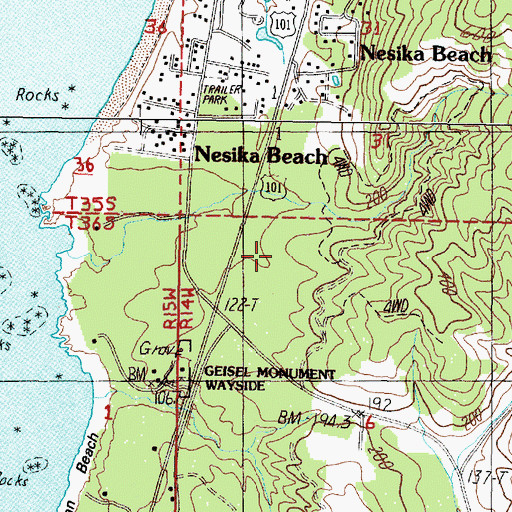 Topographic Map of Gold Beach Division, OR