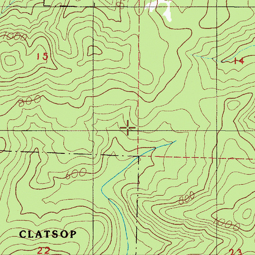 Topographic Map of Jewell Division, OR