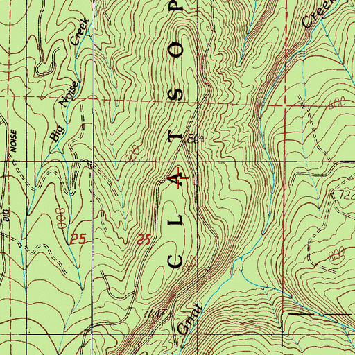 Topographic Map of Knappa-Brownsmead Division, OR