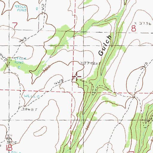 Topographic Map of Long Creek Division, OR