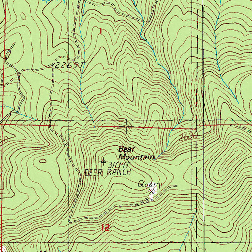 Topographic Map of Lowell Division, OR