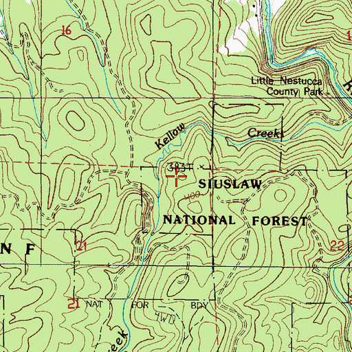 Topographic Map of Neskowin Division, OR