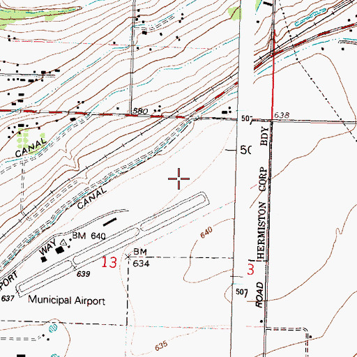 Topographic Map of Hermiston-Umatilla Division, OR