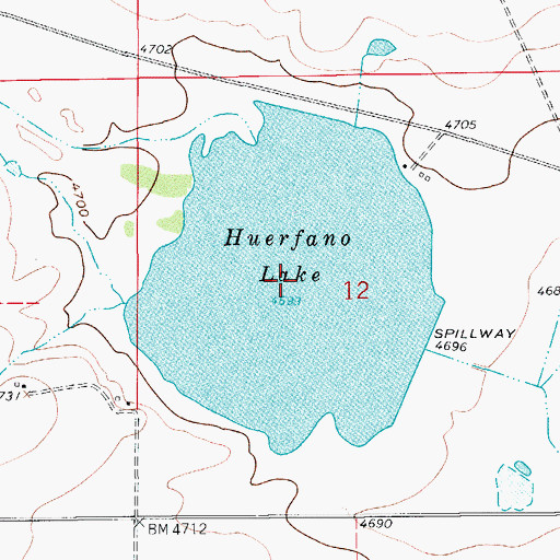 Topographic Map of Huerfano Lake, CO