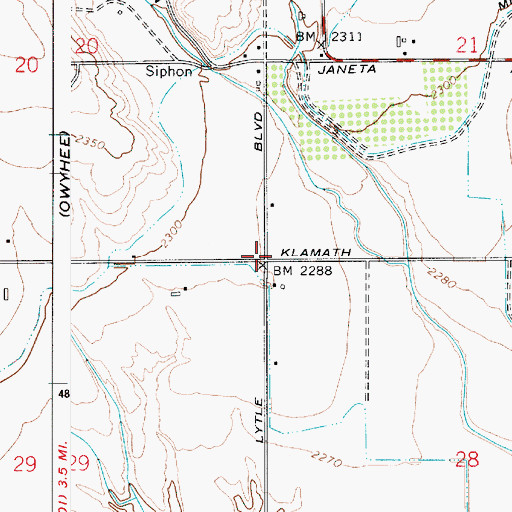 Topographic Map of Owyhee Division, OR