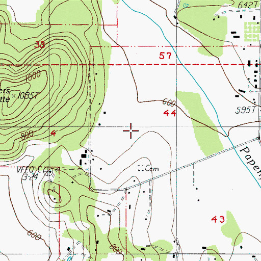 Topographic Map of Pleasant Hill Division, OR