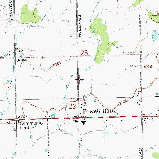 Topographic Map of Powell Butte Division, OR