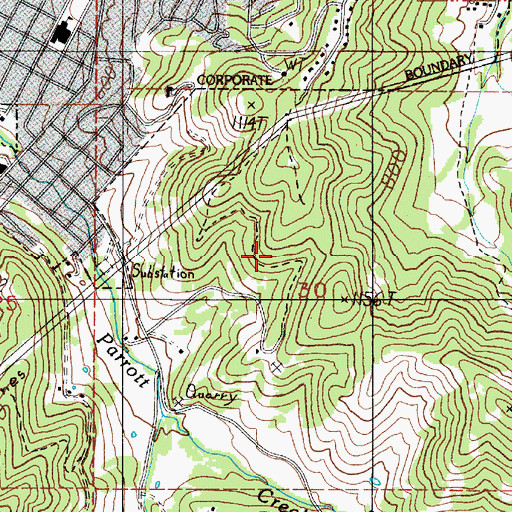 Topographic Map of Roseburg Division, OR