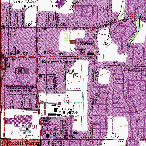 Topographic Map of Salem Division, OR
