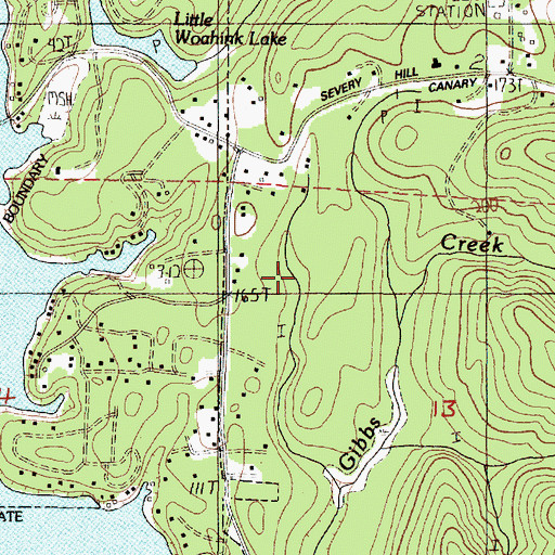 Topographic Map of Dunes City Division, OR