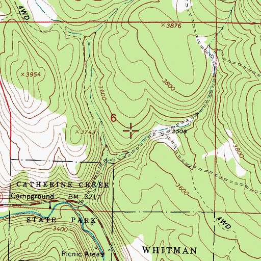 Topographic Map of Union Division, OR