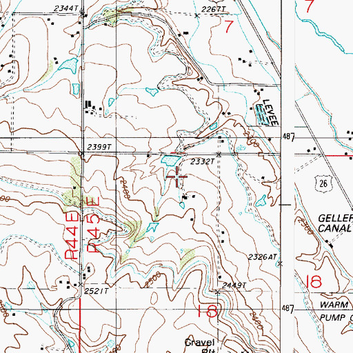 Topographic Map of Vale Division, OR