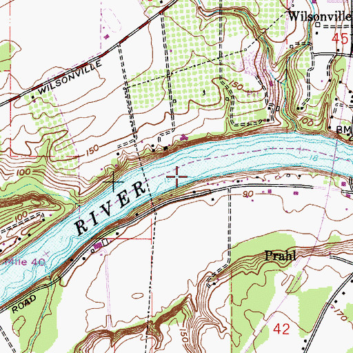Topographic Map of Wilsonville Division, OR