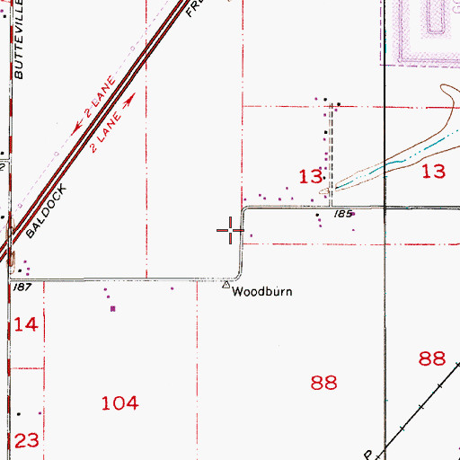 Topographic Map of Woodburn Division, OR