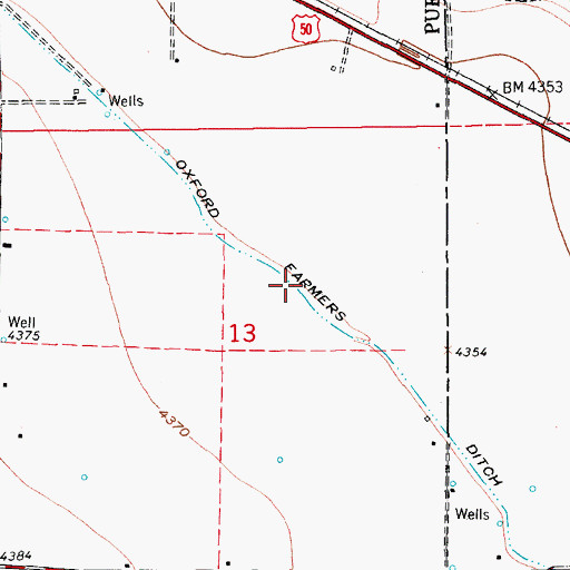 Topographic Map of Oxford Farmers Ditch, CO