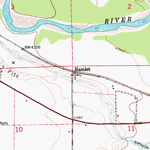 Topographic Map of Hamlet, CO