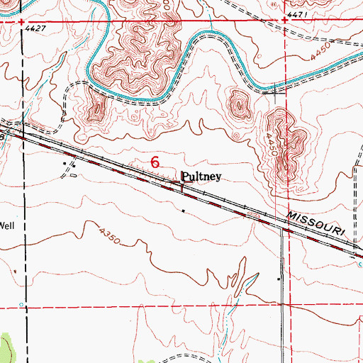 Topographic Map of Pultney, CO