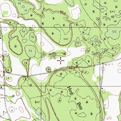 Topographic Map of Bamberg Division, SC