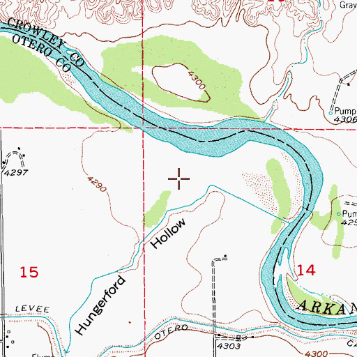 Topographic Map of Hungerford Hollow, CO