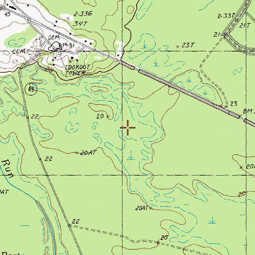 Topographic Map of Brittons Neck Division, SC