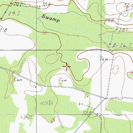 Topographic Map of Brunson Division, SC