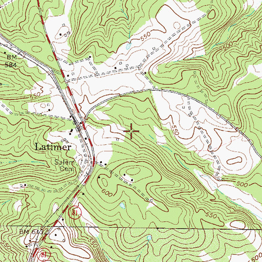 Topographic Map of Calhoun Falls Division, SC