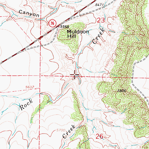 Topographic Map of Muldoon Creek, CO