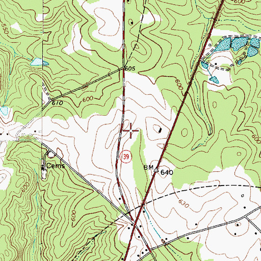 Topographic Map of Cross Hill Division, SC