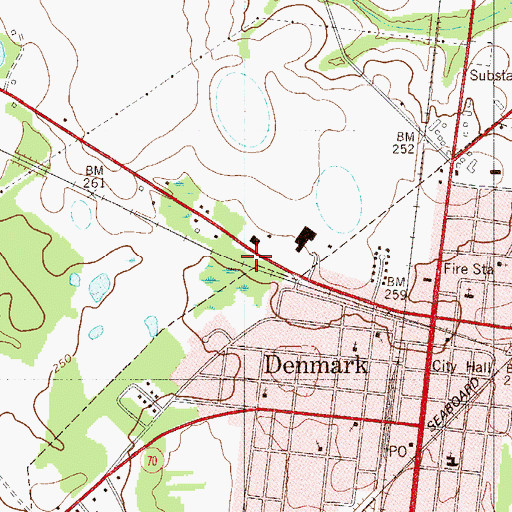 Topographic Map of Denmark Division, SC