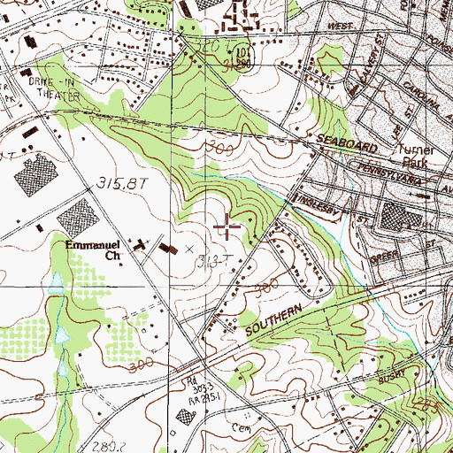 Topographic Map of Greer Division, SC