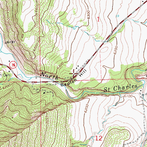 Topographic Map of Beulah Hill, CO