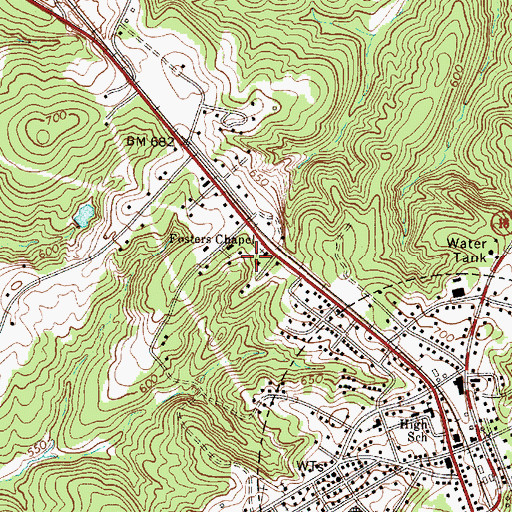 Topographic Map of Jonesville Division, SC